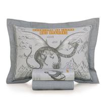 Jogo de Cama Solteiro 200 Fios 100% Algodão Dragões Karsten