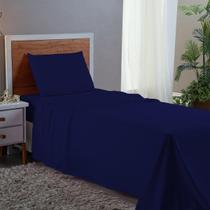 Jogo de Cama Solteiro 3 pç 400 Fios ul Marinho