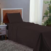 Jogo de Cama Solteiro 3 pç Micro Percal 400 Fios Tabaco
