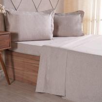 Jogo De Cama Solteiro 3 Pçs Line Stile 100% Poliéster 88x188x30cm Linho Jogo De Cama Solteiro 3 Pçs Line Stile 100% Poliéster 88x188x30cm Linho