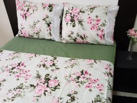 Jogo de cama solteiro 3 peças 100% algodão 180 fios verde Jogo de cama solteiro 3 peças 100% algodão 180 fios verde