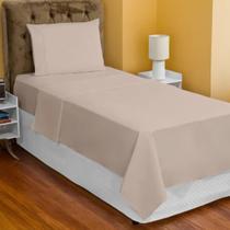 Jogo De Cama Solteiro 3 Peças 400F Caqui Lençol De Cima