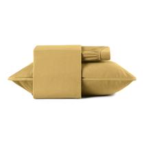 Jogo de Cama Solteiro 3 Peças Altenburg Malha Fio Penteado Amarelo Mostarda