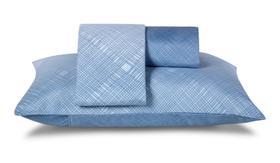 Jogo de Cama Solteiro 3 peças Azul do Amanhecer Casa com Casa