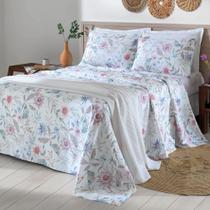 Jogo de Cama Solteiro 3 peças Lençol com Elástico 100% Algodão Percal 130 Fios 90x200x35cm - Dohler