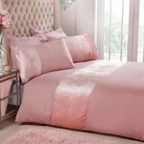 Jogo de cama solteiro 400 fios com veludo rosé 6 peças Jogo de cama solteiro 400 fios com veludo rosé 6 peças