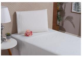 Jogo de Cama Solteiro Azul Algodão 3 Peças Com Lençol De Cima