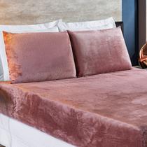Jogo De Cama Solteiro Biasoft Manta Flannel 2 Peças - Rosê