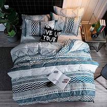 Jogo de cama solteiro chevron chic 7 pç edredom 160x240