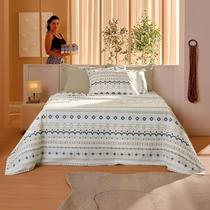 Jogo de Cama Solteiro Classic Infinito Bege 160 Fios Teka