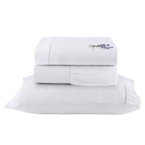 Jogo de Cama Solteiro Completo Lençol com Virol Percal 400 Fios Ponto Palito Branco 03 Peças