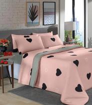 Jogo De Cama Solteiro Coração 3 Peças Lar E Lazer Rosa Jogo De Cama Solteiro Coração 3 Peças Lar E Lazer Rosa