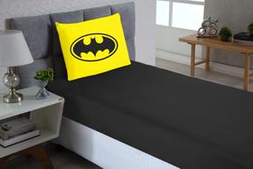 Jogo de cama solteiro estampado 02 peças batman - amarelo preto infantil