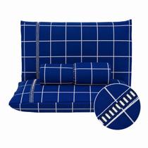 Jogo de Cama Solteiro Estampado com Ponto Palito Conjunto 2 Peças 400 Fios Acetinado Hotelaria