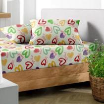 Jogo de Cama Solteiro In Love Fio Egípcio 02 Peças