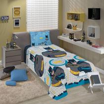 Jogo De Cama Solteiro Infantil 3 Peças Batman Lepper Azul
