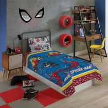 Jogo de Cama Solteiro Infantil Estampado 2 Peças Microfibra 1,40 x 2,20 Homem Aranha