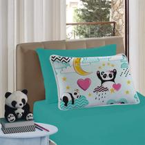 Jogo de Cama Solteiro Infantil Malha Vivaldi 100% Algodão 02 peças Love Panda