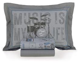 Jogo de Cama Solteiro Infantil Musica 200 Fios Karsten Jogo de Cama Solteiro Infantil Musica 200 Fios Karsten