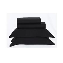 Jogo de Cama Solteiro Kacyumara Satinee Preto 3Pçs 300Fios