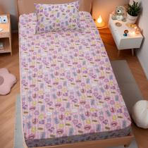 Jogo de Cama Solteiro Kids 2 Pçs Doce Vida Malha 70% Algodão 30% Poliéster Jogo de Cama Solteiro Kids 2 Pçs Doce Vida Malha 70% Algodão 30% Poliéster