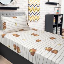 Jogo de Cama Solteiro Kids 2 Pçs Doce Vida Malha Portallar Capivara Jogo de Cama Solteiro Kids 2 Pçs Doce Vida Malha Portallar Capivara