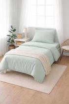 Jogo De Cama Solteiro King 200f Estamparia 100algd Premium Bege Liso verde Jogo De Cama Solteiro King 200f Estamparia 100algd Premium Bege Liso verde