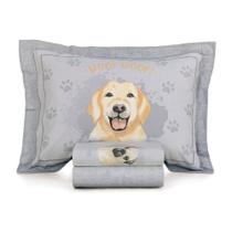 Jogo de Cama Solteiro King Karsten Soft 200 Fios Dog 3 Pçs