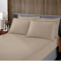 Jogo De Cama Solteiro King Malha Liso 2 Peças Image Bege