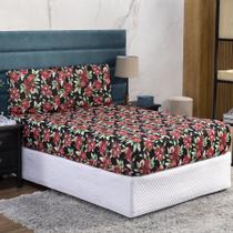 Jogo de Cama Solteiro Lençol e Fronha Prático Malha Estampada 2 Peças