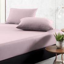 Jogo De Cama Solteiro Liso 02 Peças Lençol Fio Egípcio Rosa