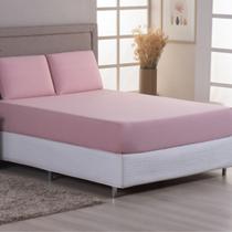 Jogo de Cama Solteiro Malha 100% Algodão c/ Elastico 03 Pçs Rose