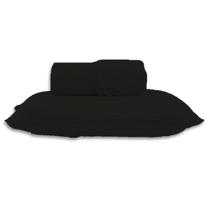 Jogo de Cama - Solteiro - Malha - 2 Peças - 100% Algodão - Preto - SBX