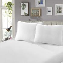 Jogo de Cama Solteiro Malha Liso Rubi 100% Algodão 02 peças Branco - SBX