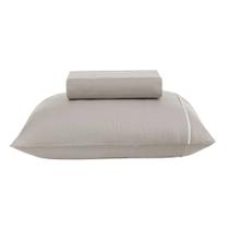 Jogo de Cama Solteiro Noah 160 Fios - Prata/Branco - 2 Peças - Karsten Jogo de Cama Solteiro Noah 160 Fios - Prata/Branco - 2 Peças - Karsten