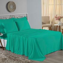 Jogo De Cama Solteiro Nobre 3 Peças Lençol Com Elástico De 30cm De Altura Malha 100% Algodão - Jade Jogo De Cama Solteiro Nobre 3 Peças Lençol Com Elástico De 30cm De Altura Malha 100% Algodão - Jade