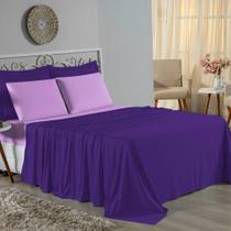 Jogo de Cama Solteiro Nobre 3 Peças Lençol com Elástico de 30cm de Altura Malha 100% Algodão - Roxo / Lilás Jogo de Cama Solteiro Nobre 3 Peças Lençol com Elástico de 30cm de Altura Malha 100% Algodão - Roxo / Lilás