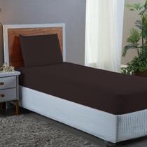 Jogo de Cama Solteiro Percal 400 Fios Tabaco