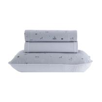 Jogo de Cama Solteiro Plus Kacyumara Sofee 3 Pçs Ben Cinza