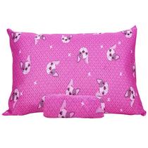 Jogo de Cama Solteiro Portallar Malha Misto Estampado Bulldog Frances 2 Pçs com Elastico Pink Jogo de Cama Solteiro Portallar Malha Misto Estampado Bulldog Frances 2 Pçs com Elastico Pink