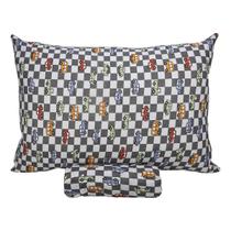 Jogo de Cama Solteiro Portallar Malha Misto Estampado Multi Carros2 Pçs com Elástico Cinza