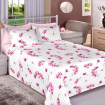 Jogo de Cama Solteiro Premium 200 Fios Estampado 100 Algodão Estamparia