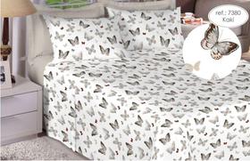 Jogo de cama solteiro premium linea 180 fios 100% algodão Kaki 7380 - Estamparia - Estamparia S.A