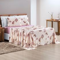 Jogo de Cama Solteiro Quality 100% Algodão 03 Peças Rose