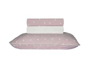 Jogo de Cama Solteiro Sofee Poá Rose Kacyumara Jogo de Cama Solteiro Sofee Poá Rose Kacyumara