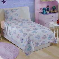 Jogo de Cama Solteiro Stitch 3 Peças Algodão Lepper Estampado 1,40mx2,10m
