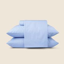 Jogo de Cama Stripes Microfibra Azul - ACASA