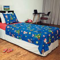 Jogo De Cama Super Mário 2 Pçs Lepper Lençol e Fronha Jogo De Cama Super Mário 2 Pçs Lepper Lençol e Fronha