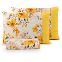 Jogo de cama SUPKing 3pç estampado ponto palito 100% algodão