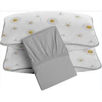 Jogo de Cama Tecebem Casal Malha 100% Algodão 3 peças Serena Premium Cinza